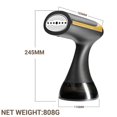 thumbnail image 2 of Portable Steam Iron, 350ml Large Capacity, 1500W Powerful Steam, Wrinkle Remover, Ideal for Home and Office (220V European Standard, Black), 2 of 5
