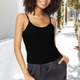 thumbnail image 2 of BILIKEYU Double Lined Thick Material Tank Tops,&nbsp;Adjustable Spaghetti Strap Basic Camisole for Women Sleeveless Fitted Summer Tops, Black, 2 of 4
