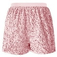 thumbnail image 4 of Womens Sequin Shorts Elastic High Waisted Sparkly Straight Legs Shorts Fashion Solid Color Glitter Sparkle Holiday Party Shorts, 4 of 7