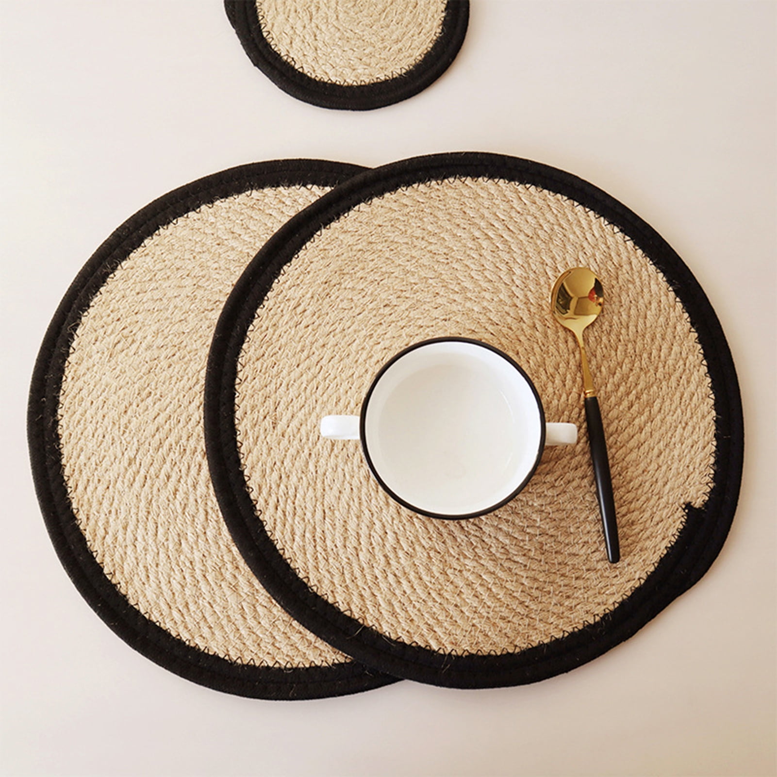 Travelwant Rattan Tablemats and Woven Placemats Natural Round Braided