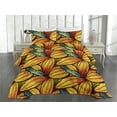 thumbnail image 2 of Ambesonne Botanical Quilted Coverlet 2 Pcs, Autumn Leaves Repeated, Twin Size, Mustard and Vermilion, 2 of 4