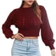 thumbnail image 2 of Gibobby Suéter de invierno para mujer, Suéter Ligero de Cuello Redondo Suéter para Mujer, para otoño e invierno(Rojo,CH), 2 of 5