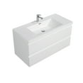 thumbnail image 6 of Modern 42" Wall-Mounted Bathroom Vanity in Glossy White with Resin Top Basin, 6 of 8