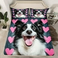 thumbnail image 2 of Castle Fairy Cute Black White Dog 4pcs Bed Sheets for Kids Teens Adults,Kawaii Animal King Sheets,Pink Love Heart Print Super Cozy Sheet Set,Ultra Soft Home Decor, 2 of 7