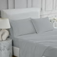 thumbnail image 4 of 100% Cotton King Sheet Set, 600 Thread Count Wrinkle-Resistant, Soft & Silky Sateen 4-Piece Set Light Gray by Aireolux, 4 of 9