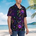thumbnail image 5 of Bixox Men's Hawaiian Shirts Men's Multi-colored Spiders Print Short-Sleeve Shirt-Small, 5 of 8
