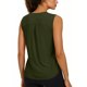 thumbnail image 5 of Tops Casuales sin Mangas para las Mujeres Color Sólido Cuello Redondo Suéter Blusa, las Señoras Tops sin Mangas Y Blusas Suaves Respirables Primavera Verano, 5 of 7