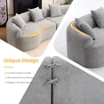 thumbnail image 4 of HUTWIFE Home Modern Solid Print Chenille Reclining Modular Sofa with 4 Throw Pillows, Gray, 4 of 8