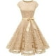 thumbnail image 2 of ICHUANYI Clearance Women Lace Short Sleeves Cocktail Prom Ballgown Vintage Dress(Beige, S) ICHUANYI WER2023081107691, 2 of 5