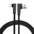 thumbnail image 4 of Cateissary Cable de carga rápida de 1/2/, Cable Micro, Cable de datos dual de 90 grados para teléfono Android, Cable Microusb Teléfono y Comunicación Negro 3M, 4 of 6