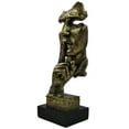 thumbnail image 2 of Silence Is Golden Sculpture, 12'' Thinker Sculptural Bust for Table Shelf Mantel, Modern Home Decor Housewarming Gift, 2 of 6