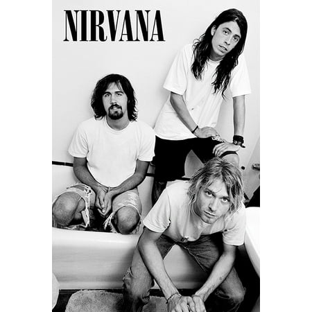 Nirvana - Music Poster / Print (The Guys B&W - Kurt Cobain, Dave Grohl & Krist Novoselic) (Size: 24