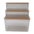 thumbnail image 1 of Caja de almacenamiento transparente, caja de almacenamiento de 3 piezas, organizador de almacenamiento apilable multifuncional, caja de almacenamiento para habitación, artesanía excepcional, 1 of 8