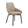 thumbnail image 5 of Shilo Swivel Upholstered Dining Chair in Champagne Faux Leather with Black Metal Legs - Set of 2, 5 of 6