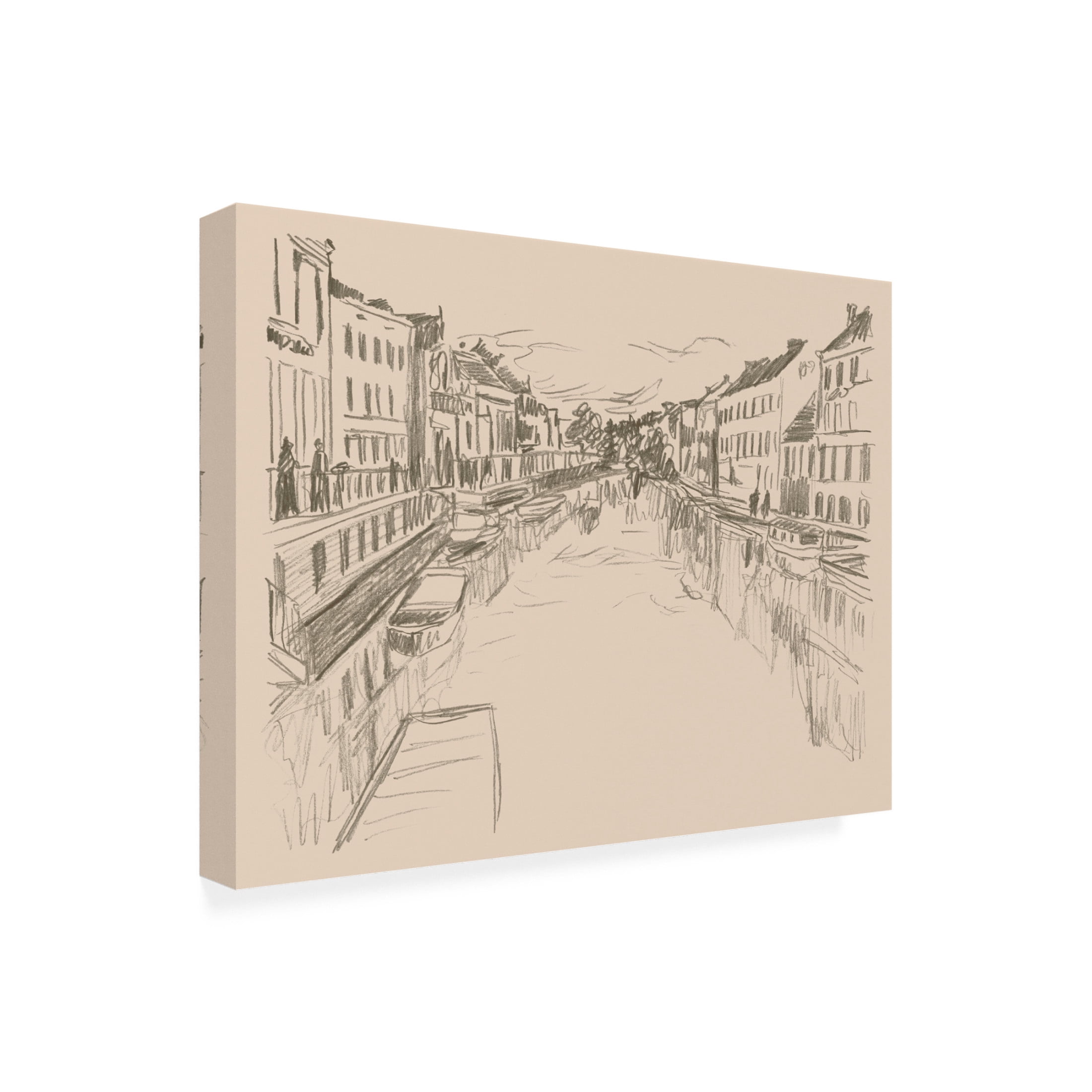 Canvas Wall Art - June Erica Vess 'City Sketches V' Wall Art for Living Room, Bedroom, or Office Décor by Trademark Fine Art - 47 x 35 Inches