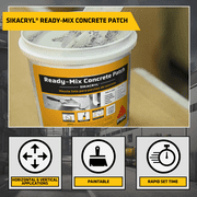 Sika - Sikacryl - Gray - Ready-Mix Concrete Patch - for Repairing spalls and Cracks in Concrete and Masonry - Textured - 1 qt (Pack of 1)