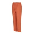 thumbnail image 4 of Orange Womens Loungewear Trousers Cotton Solid Color Daily Cargo Pants Women, 4 of 5