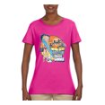 thumbnail image 2 of Wild Bobby Betty Boop Endless Summer Beach the Dog Betty Boop Womens T-Shirt, Fuschia, Large, 2 of 5