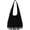 Black, variant on Women's Suede Fringe Tote Bag Leather Shoulder Bag Slouchy Handbag Soft Stylish Purse Fall Winter Spring