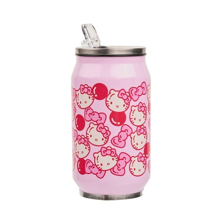Hello Kitty Insulated Stainless Steel Can Bottle with Straw, Pink