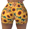 thumbnail image 2 of Balery Bohemian Sunflower Pantalones cortos de entrenamiento estampados para mujer, sin costuras, ajustados, para gimnasio, yoga, correr, deportes, ejercicio activo, fitness.-XX-Large, 2 of 8
