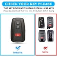 thumbnail image 2 of Key Fob Cover Compatible with Toyota 4Runner CHR RAV4 Camry Corolla Avalon Prius Highlander GT86 2016-2024 3 Button Keychain Case Holder Protector,White, 2 of 6