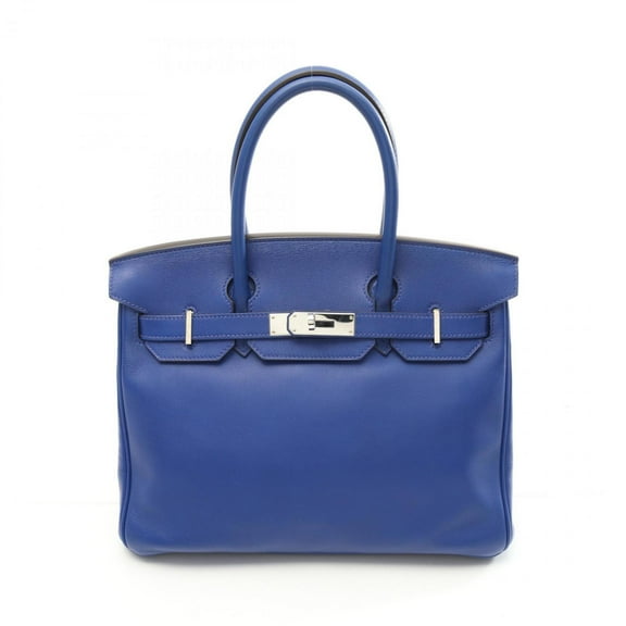 Pre-Owned Hermes HERMES Birkin 30 Blue Electric Handbag Swift Leather Women's (Good)