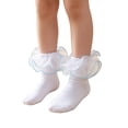 thumbnail image 2 of Grblisyd 4 Pairs Girls Big Ruffle Socks Soft Cute Classic Lace Frilly Dress Sock for Kids Daily School Party Birthday Breathable Lightweight Comfy Gift, 2 of 4