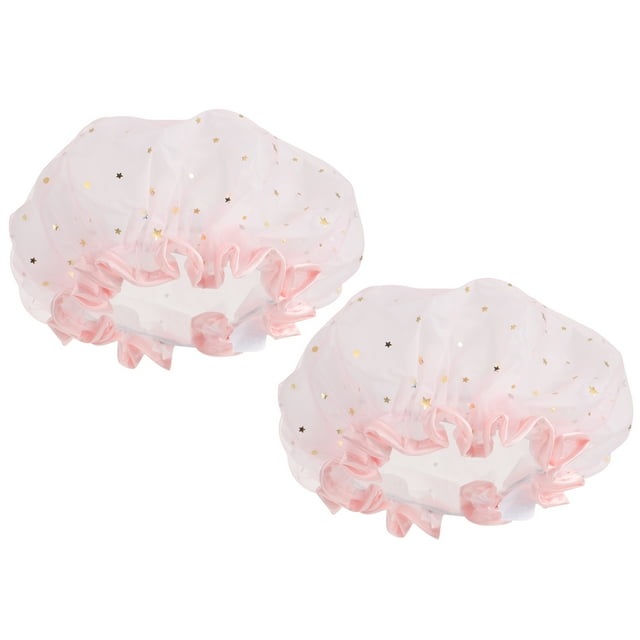 MasteelfCA 2pcs Waterproof Shower Caps Satin Beauty Caps Bathing Caps Bathroom Caps