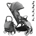 thumbnail image 1 of Carriola de bastón para bebé con arnés de 5 puntos, plegable, portátil y reclinable color gris Gaon Carriola, 1 of 4