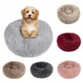 thumbnail image 2 of Round Plush Pet Bed for Dogs & Cats,Fluffy Soft Warm Calming Dog Bed Sleeping Kennel Nest,16 x 16 x 5.5", 2 of 6