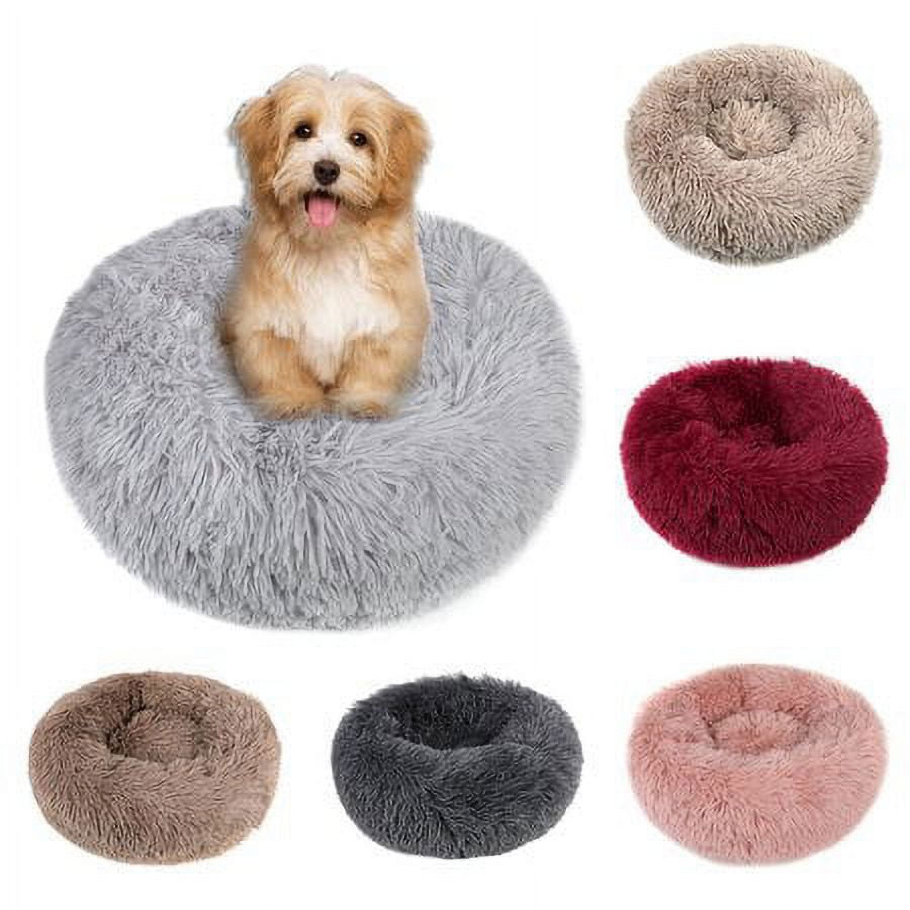 Lucky Monet Round Plush Pet Bed, 16" x 16", Red photo 2