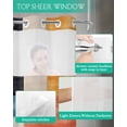 thumbnail image 4 of No Hook Shower Curtains with Snap in Liner, Colorful Abstract Geo Waterproof Fabric Shower Curtain, Vintage Color Block Double Layers & See-Through Top Window Bathroom Curtains 72''x84'', 4 of 6