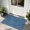 Indigo, variant on Front Door Mat, Bluish Green Solid Color Door Mat Outside Entrance TPR Backing, Minimalist Vintage Linen Texture Washable Non Slip Entryway Rug for Kitchen Indoor/Outdoor 16x24 Inch