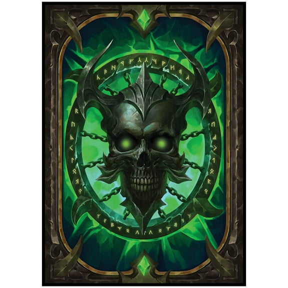 Fantasy North - Book of The Dead (Green) - Spellbook Series - 100 Textured Matte TCG Card Sleeves - Fits Magic MTG Commander Pokemon and other Card Games - Playing Card Sleeves