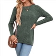 thumbnail image 2 of Camisas de Larga para Mujer, Cuello Redondo, Túnicas Casuales Verde XXL, 2 of 8