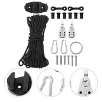 Beaupretty Canoe Anchor Trolley System Black Nylon for Boat Stability 1Set