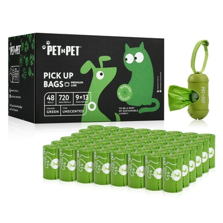 UPC: 0602815634786 | PET N PET Dog Poop Bags  USDA Certified Biobased Dog Waste Bags 720 Counts With 1 Free Doggy Poop Bag Holder  Unscented Leak Proof Extra Thick Strong Easy Tear-Off Poop Bags For Dog Dispenser