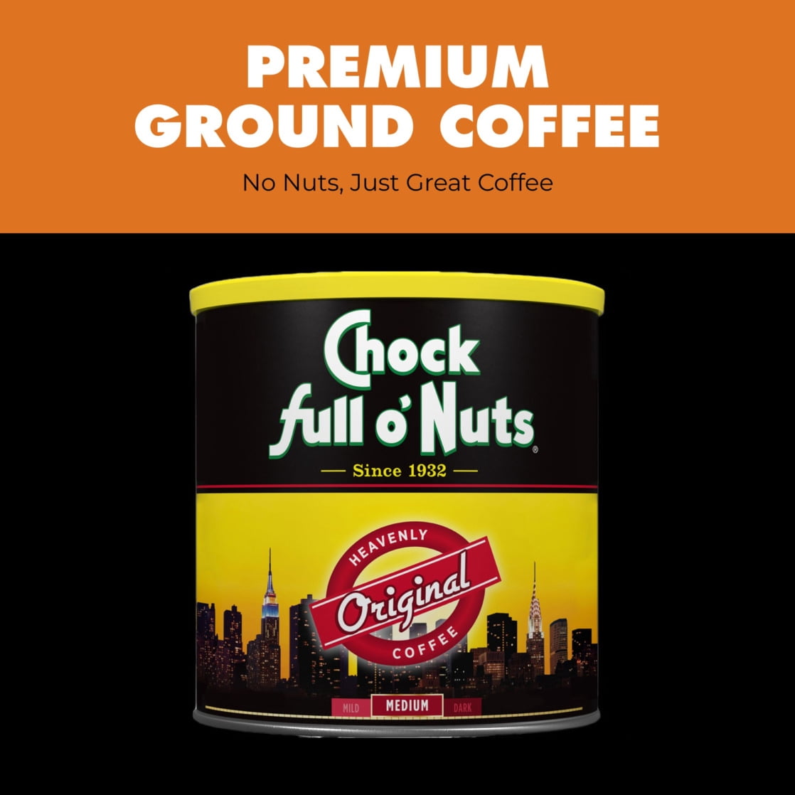 Chock Full o'Nuts Heavenly Coffee Original Medium Roast Ground Coffee Can 30.5 oz