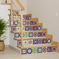thumbnail image 5 of Mi Alma Removable Vinyl Floral Blue Red Backsplash Tile Stickers, 24pcs, 5 of 11