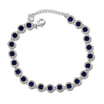 Kaash Customs CZ Stone Round Shaped Anklet Bracelet Silver Plated Summer Anklet Feet Jewelry Sparkling Beach Anklet Best Gift for Her