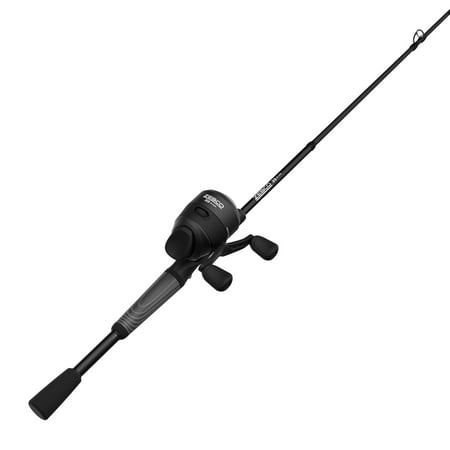 Zebco 33 Black Spincast Reel and Fishing Rod Combo 6-Foot Rod Size 30 Reel Black