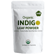 Iyasa Holistics Organic Indigo Powder,Indigofera tinctoria, 4 oz/113 gm, Hair Dye - Color Hair Dark Brown To Black With Henna