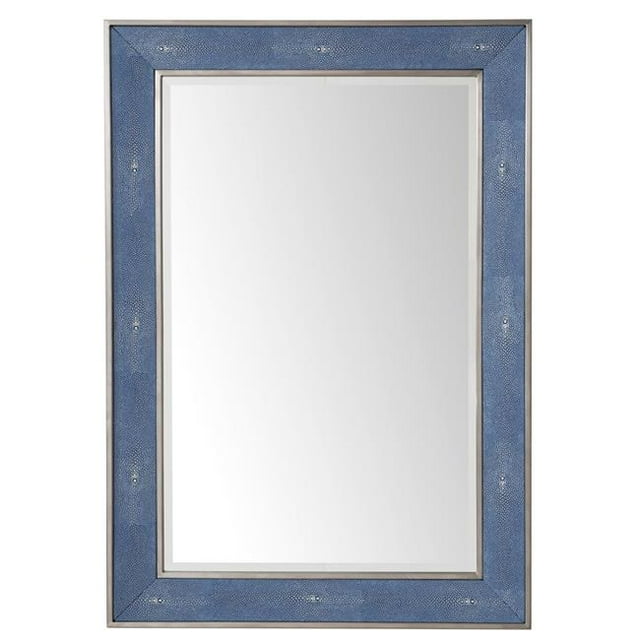 James Martin Furniture 961-M28-SL-DB 28 in. Element Mirror, Silver with Delft Blue