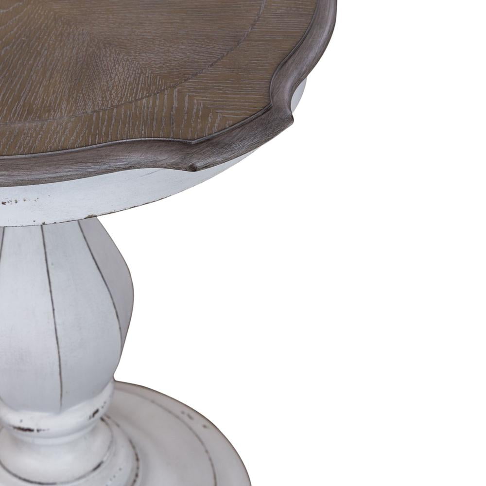 Liberty Furniture Indoor Traditional Oak Round Magnolia End Table, White
