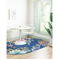 thumbnail image 3 of Rugs.com Blossom Collection Rug – 5' x 8' Oval Blue Medium Rug Perfect For Living Rooms, Large Dining Rooms, Open Floorplans, 3 of 8