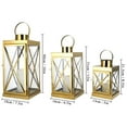 thumbnail image 6 of Gold Stainless Steel Lantern Set of 3 with Tempered Glass Panels for Indoor&Outdoor(Gold), 6 of 8