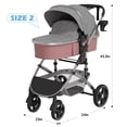 thumbnail image 4 of MoveEase 2 in 1 Baby Stroller,Convertible Infant Strollers Reversible with Cup Holder & Storage Bag,Pink, 4 of 7