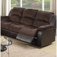 thumbnail image 4 of Motion Sofa 1pc Living Room Furniture Chocolate Padded Suede w. Faux Leather Plush Cushion 3-Seat Couch, 4 of 5