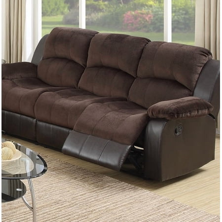Modern 2pc Living Room Set 1x Sofa 1x Loveseat Pillow Armrest Cushion Backrest Faux Leather Upholstery Chocolate Finish Primary Living Room Furniture
